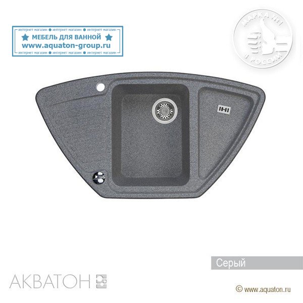 Мойка кухонная АКВАТОН Лория, серый
